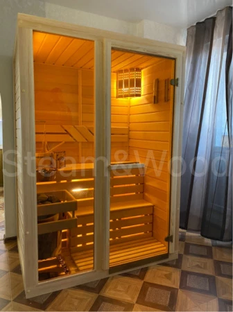 Двухместная финская сауна Comfort из кедра